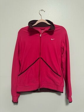 Nike Hot Pink Full Zip Double Zipper Long Sleeve Jacket